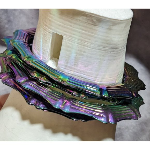Rainbow Oil Slick Bangle Bracelet Stack (4) - Picture 4 of 6